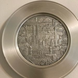 Decorative Malaysia pewter plate